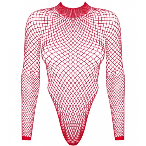 Сексуальное красное боди в крупную сеточку XL/XXL