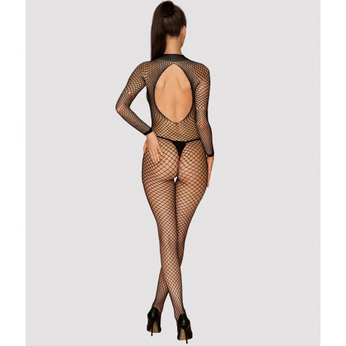 Боди-комбинезон в сетку с рукавами и открытым доступом XL/XXL