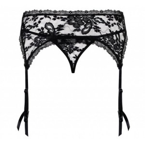 Кружевной пояс для чулок и трусики-стринги Catia L/XL (иной угол)