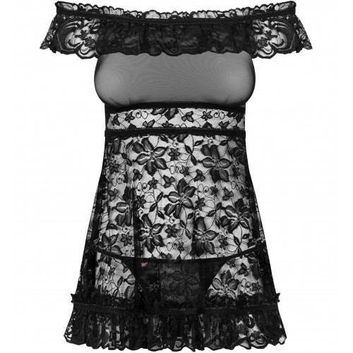 Игривый кружевной бэби-долл с трусиками-стрингами Flores L/XL