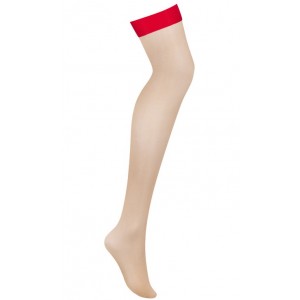 Бежевые чулки с красной резинкой L/XL (иной угол)