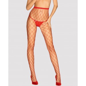 Сексуальные красные колготки в крупную сетку XL/XXL