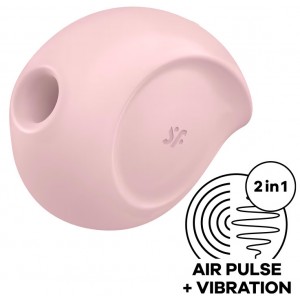 Вакуумно-волновой стимулятор с вибрацией Satisfyer Sugar Rush розовый (иной угол)