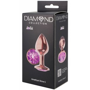 Анальная пробка Diamond Amethyst Shine S розовое золото (иной угол)