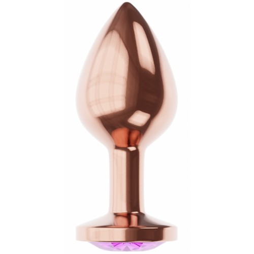 Анальная пробка Diamond Amethyst Shine S розовое золото