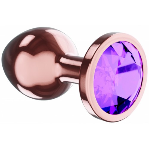 Анальная пробка Diamond Amethyst Shine S розовое золото