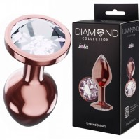 Анальная пробка Diamond Moonstone Shine S розовое золото