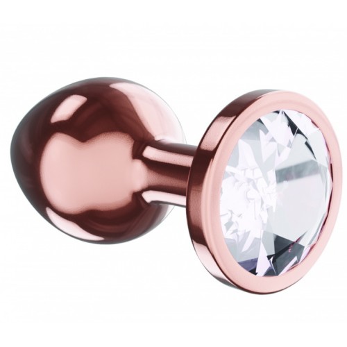 Анальная пробка Diamond Moonstone Shine S розовое золото