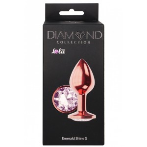 Анальная пробка Diamond Moonstone Shine S розовое золото (иной угол)
