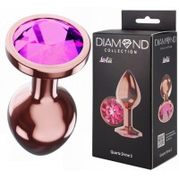 Анальная пробка Diamond Quartz Shine S розовое золото