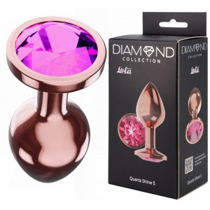 Анальная пробка Diamond Quartz Shine S розовое золото