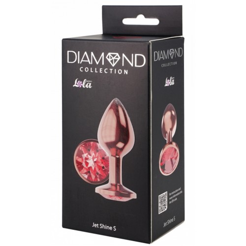 Анальная пробка Diamond Ruby Shine S розовое золото