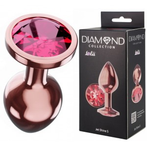 Анальная пробка Diamond Ruby Shine S розовое золото