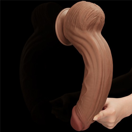 Реалистичный фаллоимитатор-мулат на присоске Lovetoy Sliding-Skin Dual Layer Dong 31 см