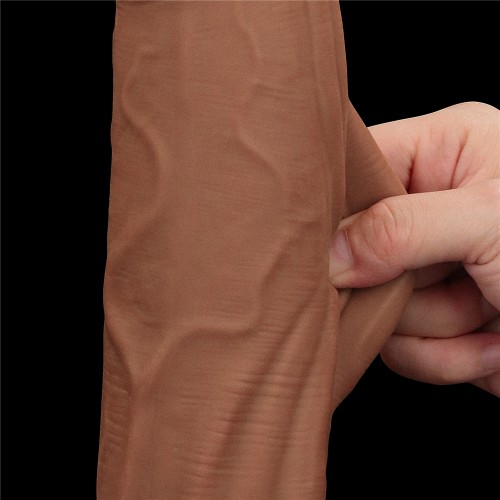 Реалистичный фаллоимитатор-мулат на присоске Lovetoy Sliding-Skin Dual Layer Dong 31 см