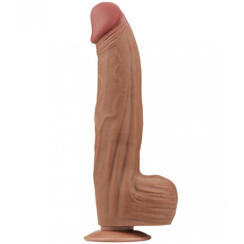 Реалистичный фаллоимитатор-мулат на присоске Lovetoy Sliding-Skin Dual Layer Dong 31 см