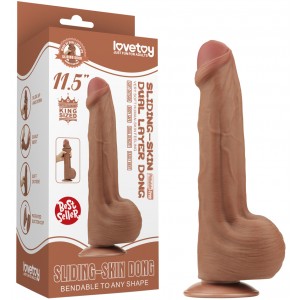 Реалистичный фаллоимитатор-мулат на присоске Lovetoy Sliding-Skin Dual Layer Dong 29 см
