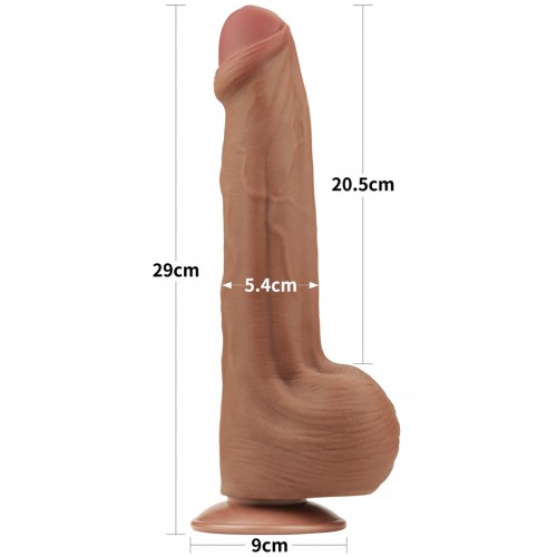 Реалистичный фаллоимитатор-мулат на присоске Lovetoy Sliding-Skin Dual Layer Dong 29 см