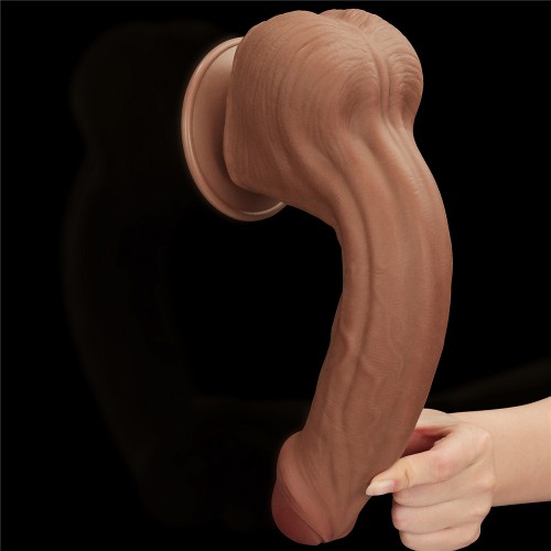 Реалистичный фаллоимитатор-мулат на присоске Lovetoy Sliding-Skin Dual Layer Dong 29 см