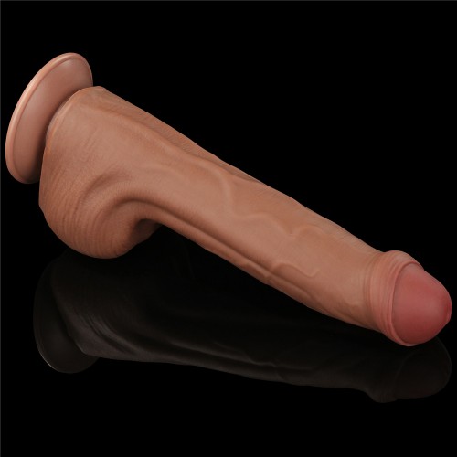 Реалистичный фаллоимитатор-мулат на присоске Lovetoy Sliding-Skin Dual Layer Dong 29 см