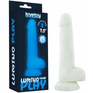 Светящийся в темноте фаллос на присоске Lumino Play Dildo 18 см