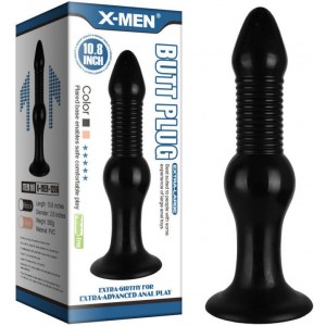 Фаллос с ребристым рельефом X-Men Butt Plug 28 см