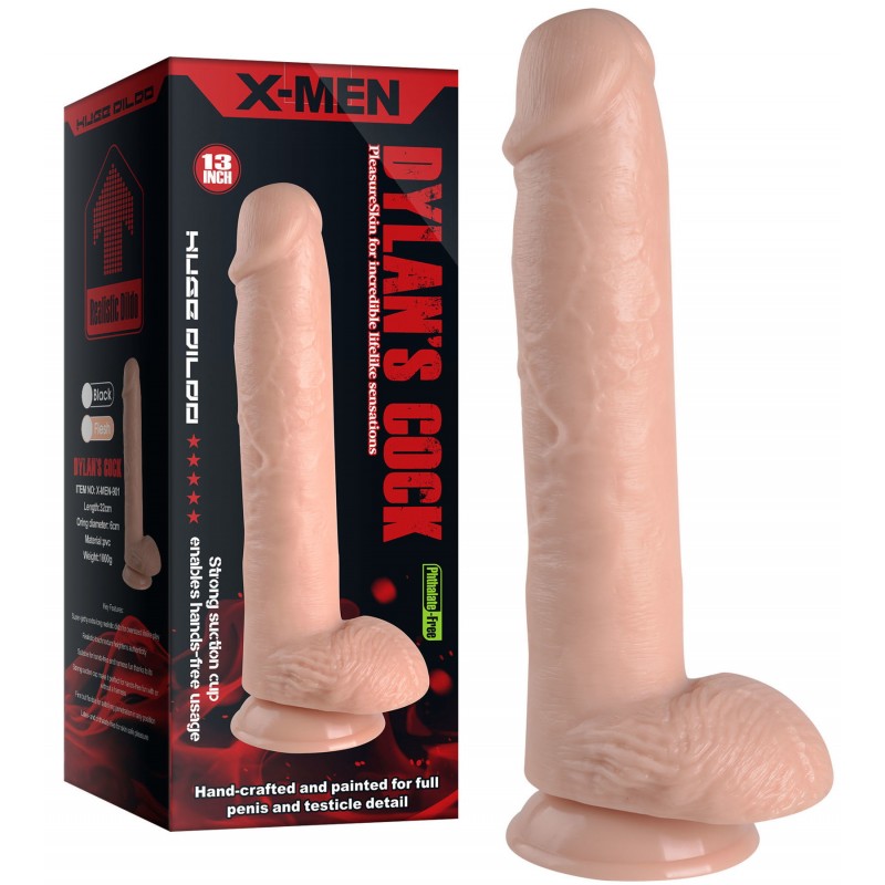 Реалистичный фаллос-гигант X-Men Dylans Cock 32 см