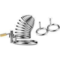 Мужской стальной пояс верности со сменными кольцами