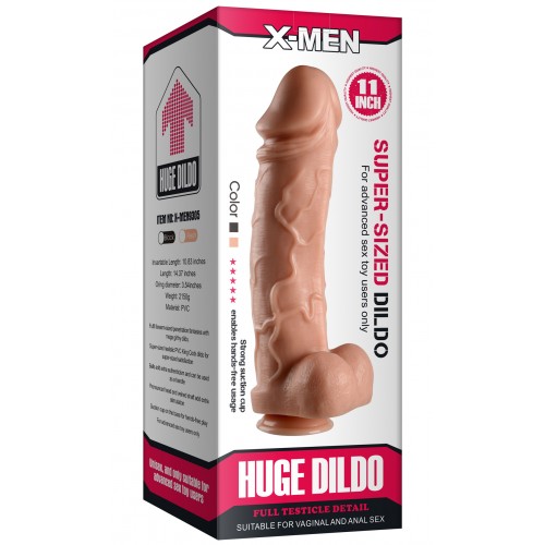 Рельефный фаллоимитатор X-Men Huge Dildo 28 см