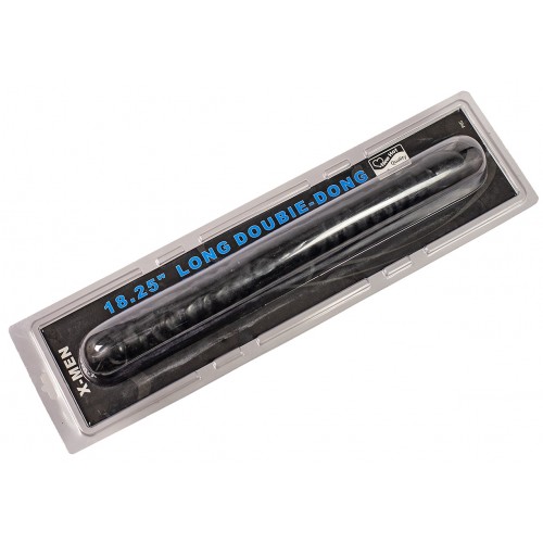 Двухголовый черный фаллоимитатор Long Double-Dong 46 см