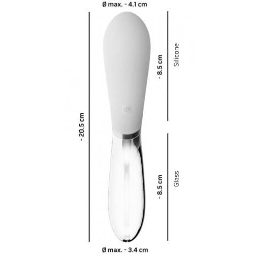 Двусторонний стеклянный вибратор Liaison Curve Led 21 см