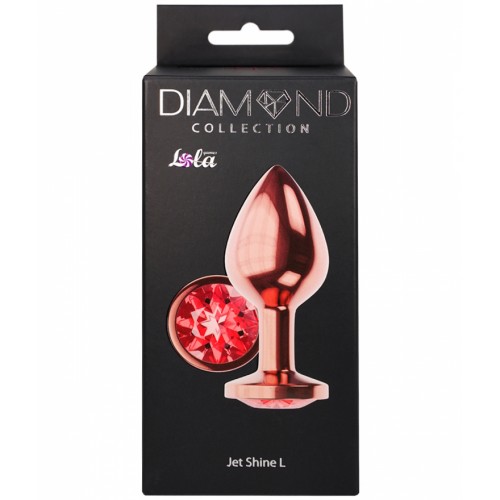 Анальная пробка Diamond Ruby Shine L розовое золото