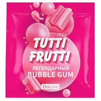 Съедобный лубрикант со вкусом Bubble Gum Tutti-Frutti OraLove 4 мл, пробник