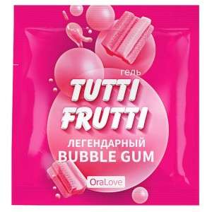Съедобный лубрикант со вкусом Bubble Gum Tutti-Frutti OraLove 4 мл, пробник