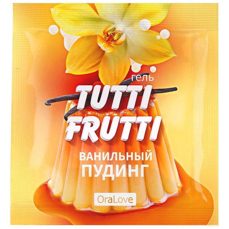 Съедобный лубрикант со вкусом ванильный пудинг Tutti-Frutti OraLove 4 мл, пробник