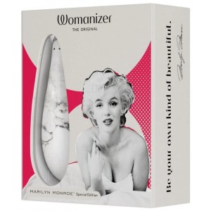 Бесконтактный стимулятор клитора Womanizer Marilyn Monroe White Marble​ (иной угол)