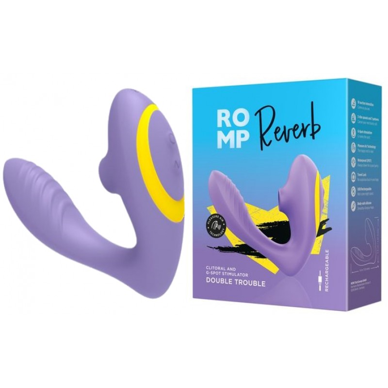 Вибратор с вакуумно-волновым стимулятором клитора Romp Reverb сиреневый