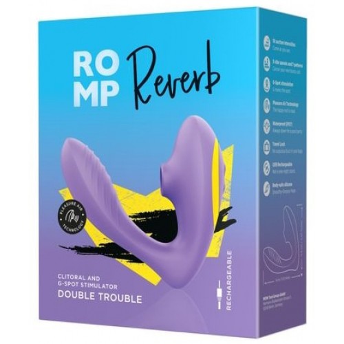 Вибратор с вакуумно-волновым стимулятором клитора Romp Reverb сиреневый