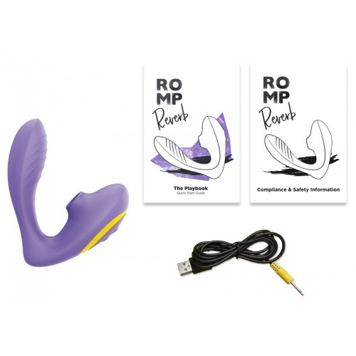 Вибратор с вакуумно-волновым стимулятором клитора Romp Reverb сиреневый