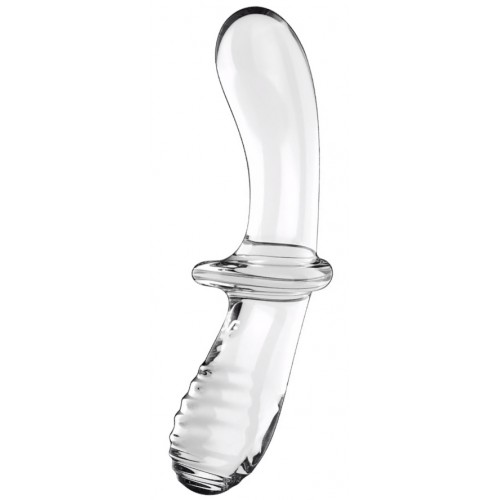 Двусторонний фаллос из стекла Satisfyer Double Crystal прозрачный 20 см