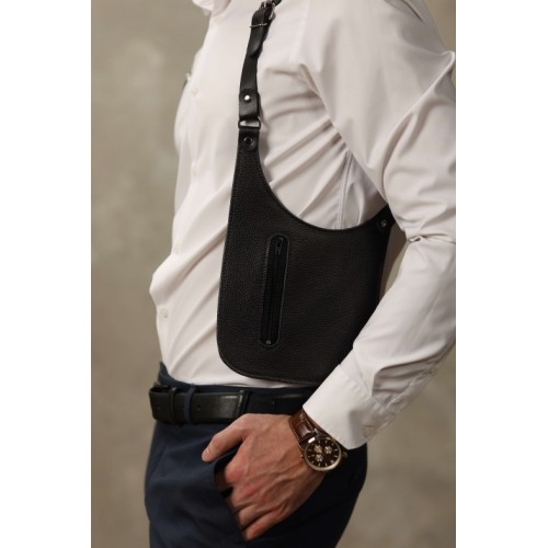 Мужская портупея из натуральной кожи с карманами