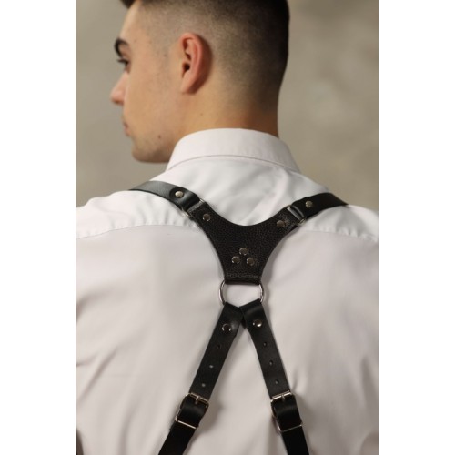 Мужская портупея из натуральной кожи с карманами