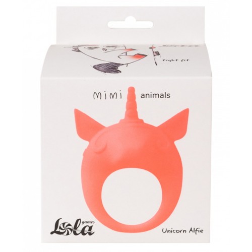 Эрекционное виброкольцо Mimi Animals Unicorn Alfie Orange