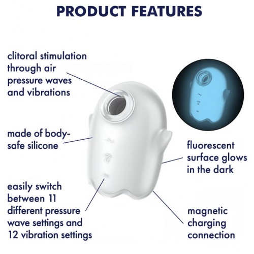 Вакуумно-волновой стимулятор с вибрацией Satisfyer Glowing Ghost