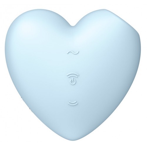 Голубой вакуумно-волновой стимулятор с вибрацией Satisfyer Cutie Heart