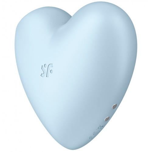 Голубой вакуумно-волновой стимулятор с вибрацией Satisfyer Cutie Heart