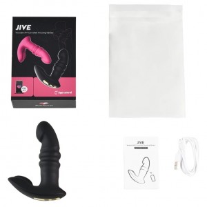 Универсальный смарт-стимулятор с вибрацией и поступательными движениями Magic Motion Jive черный (иной угол)