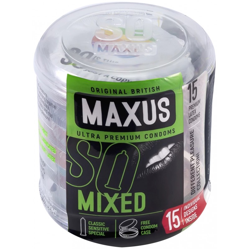 Презервативы Maxus №15 Mixed микс в пластиковом кейсе