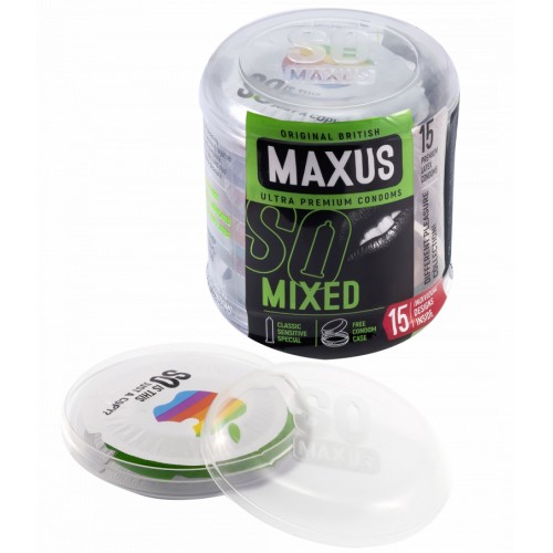 Презервативы Maxus №15 Mixed микс в пластиковом кейсе