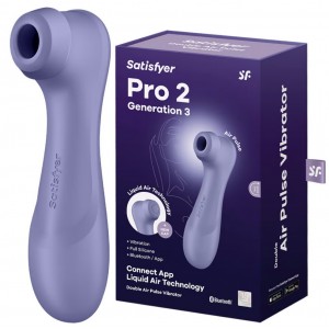 Вакуумно-волновой бесконтактный смарт-стимулятор Satisfyer Pro 2 Generation 3 Connect App Violet